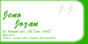 jeno jozan business card